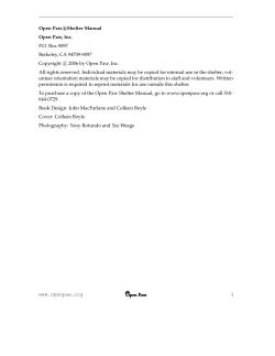Open Paw R Shelter Manual Open Paw, Inc.