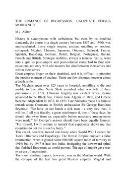 THE ROMANCE OF REGRESSION - Australians for War Powers