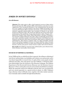 Jokes in Soviet Estonia