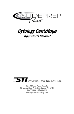 Cytology Centrifuge - Separation Technology Inc.