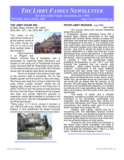 the libby family newsletter - The John Libby Family Association