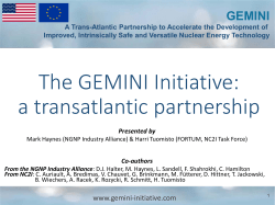 The GEMINI transatlantic partnership