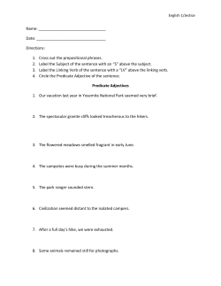 Predicate Adjectives Practice