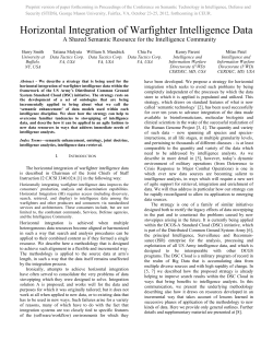 Horizontal Integration of Warfighter Intelligence Data