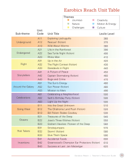 Earobics Reach Unit Table