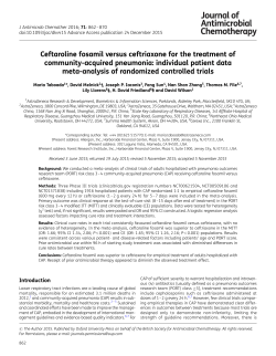 Ceftaroline fosamil versus ceftriaxone for the treatment of community