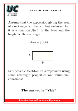Assume that the expression giving the area of a rectangle is