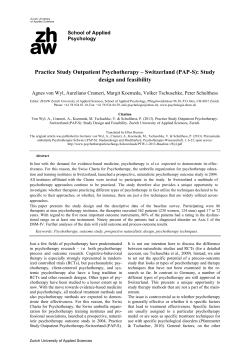 Practice Study Outpatient Psychotherapy
