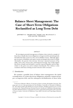 Balance Sheet Management: The Case of Short