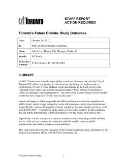 Toronto Future Climate Study Oct 26