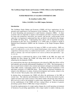 1 The Caribbean Single Market and Economy (CSME): Effects on