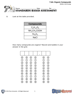 7.6A: Organic Compounds Compounds C H O NH CH COOH Fe O