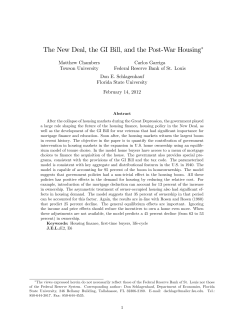 The New Deal, the GI Bill, and the Post-War Housing