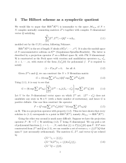1 The Hilbert scheme as a symplectic quotient