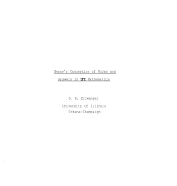 Benny`s Conception of Rules and Answers in IPI Mathematics S. H.