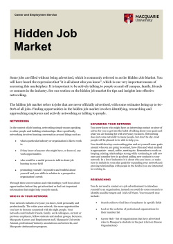 Hidden Job Market - Macquarie University