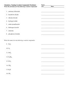 Chemistry: Naming Covalent Compounds