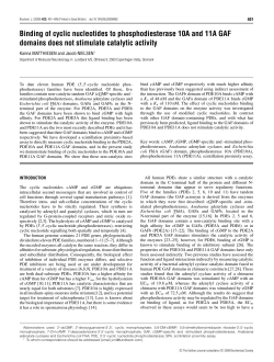 Binding of cyclic nucleotides to phosphodiesterase 10A and 11A