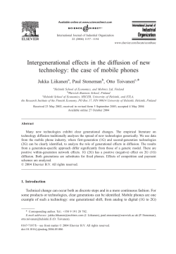 Intergenerational effects in the diffusion of new technology: the case