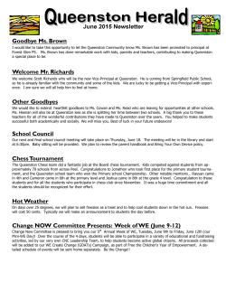 June 2015 Newsletter Goodbye Ms. Brown Welcome Mr. Richards