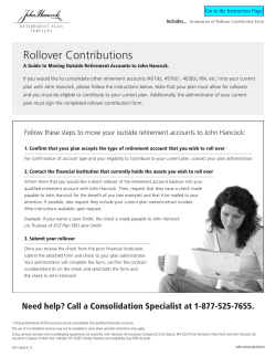 Rollover Contributions - John Hancock Retirement Plan Services