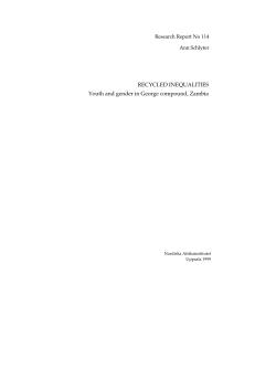 RECYCLED INEQUALITIES Youth and gender in George compound