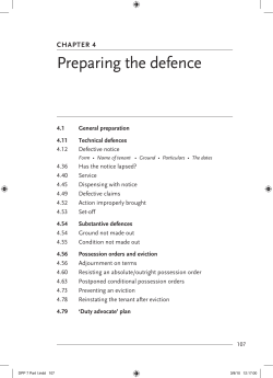 Preparing the defence