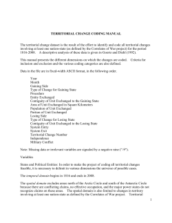 1 TERRITORIAL CHANGE CODING MANUAL The territorial change