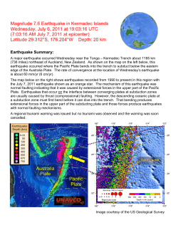 Magnitude 7.6 Earthquake in Kermadec Islands Wednesday