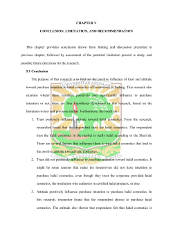 CHAPTER V CONCLUSION, LIMITATION, AND