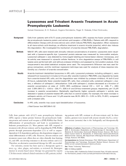 Lysosomes and Trivalent Arsenic Treatment in