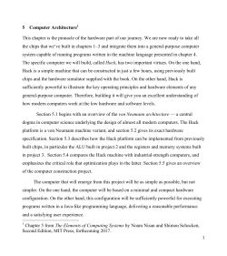 1 5 Computer Architecture This chapter is the pinnacle of the