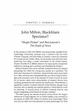 John Milton, Blackfriars Spectator?