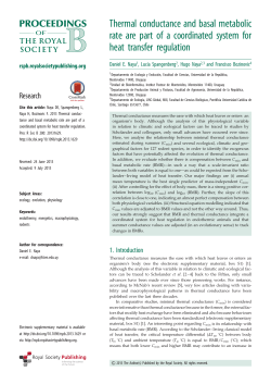 Thermal conductance and basal metabolic rate are part of a