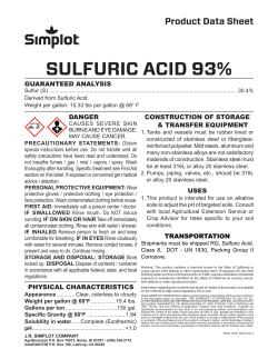 sulfuric acid 93% - JR Simplot Company