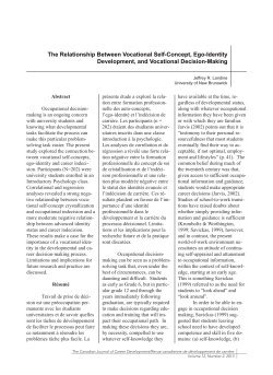 The Relationship Between Vocational Self-Concept, Ego