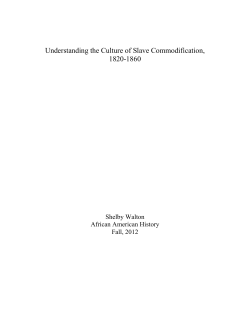 Shelby Walton &ndash; Slave Commodification
