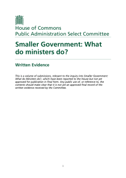 Smaller Government: What do ministers do?