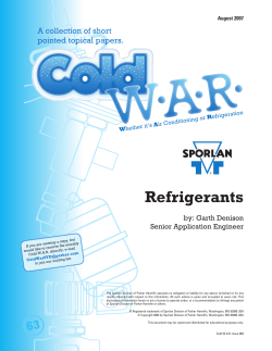 August 2007 ColdWar – Refrigerants