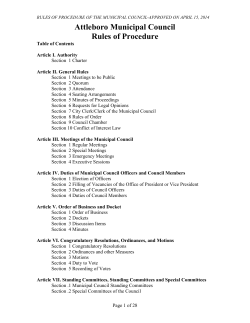 Council Rules of Procedure
