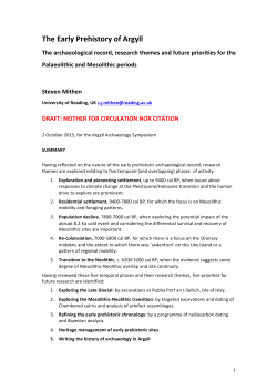 The Early Prehistory of Argyll
