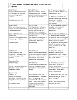 7 Grade Science Standards and pacing guide 2016