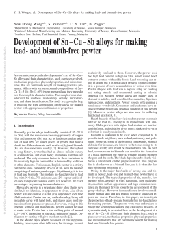 Development of Sn&ndash;Cu&ndash;Sb alloys for making lead