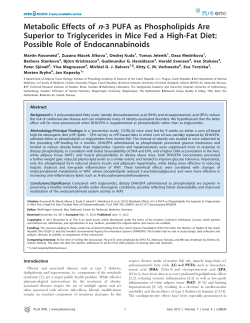 Metabolic Effects of n-3 PUFA as Phospholipids Are