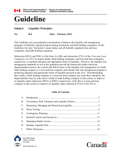 Liquidity Principles - B6 - OSFI-BSIF