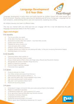 Language Development 0-5 Year Olds