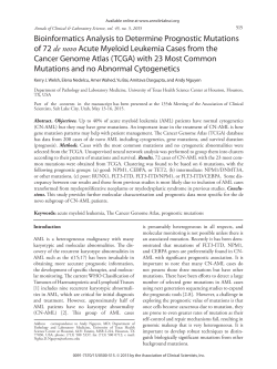 Bioinformatics Analysis to Determine Prognostic Mutations of 72 de