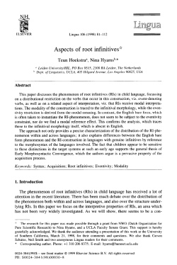 Aspects of root infinitives