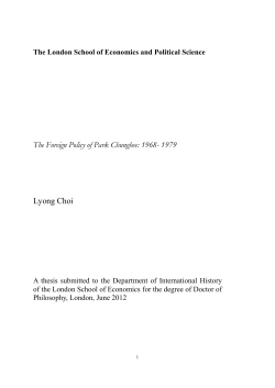 The Foreign Policy of Park Chunghee: 1968