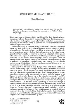 on heresy, mind, and truth